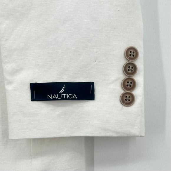 NAUTICA Brielle Men's Modern Fit Linen Blend Sport Coat White - Sz 44R (c) NWT - Picture 8 of 10